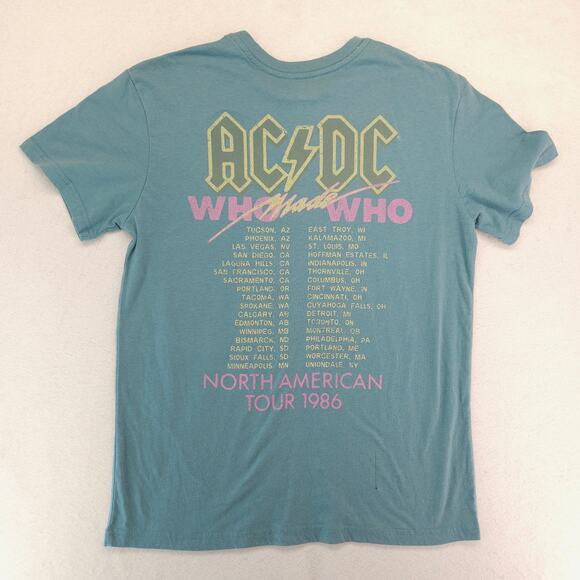 ACDC Who made Who Band Crew Neck Short Sleeve Graphic T Shirt Mens Size M Green - Picture 9 of 9